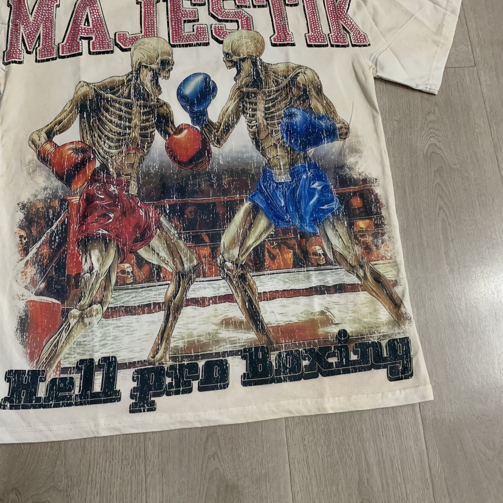 MAJESTIK Skeleton Boxing Graphic T-Shirt