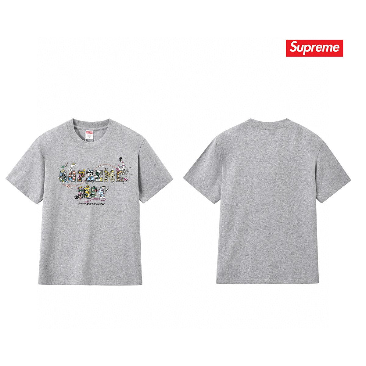 Supreme Cartoon Letter Graphic T-Shirt