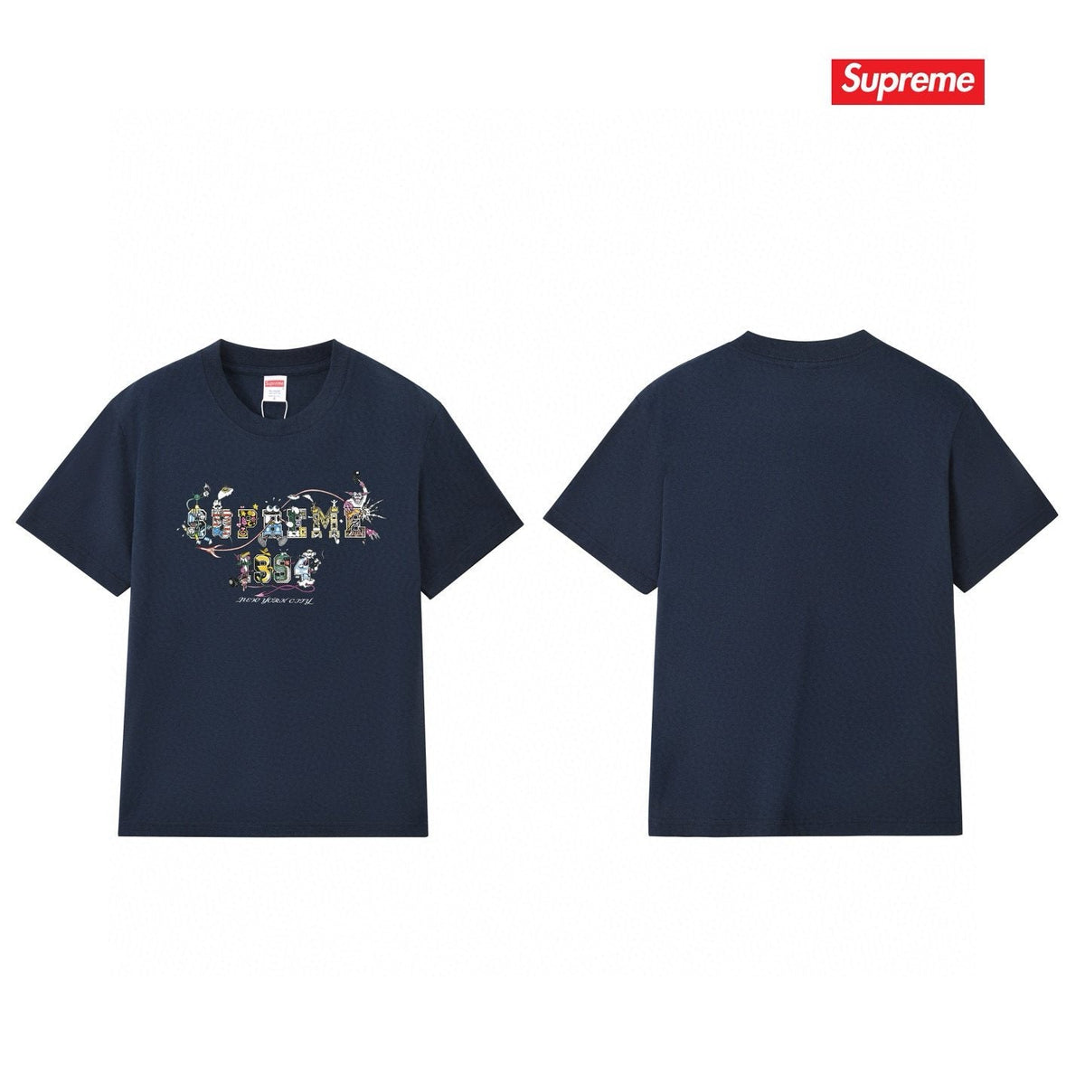 Supreme Cartoon Letter Graphic T-Shirt