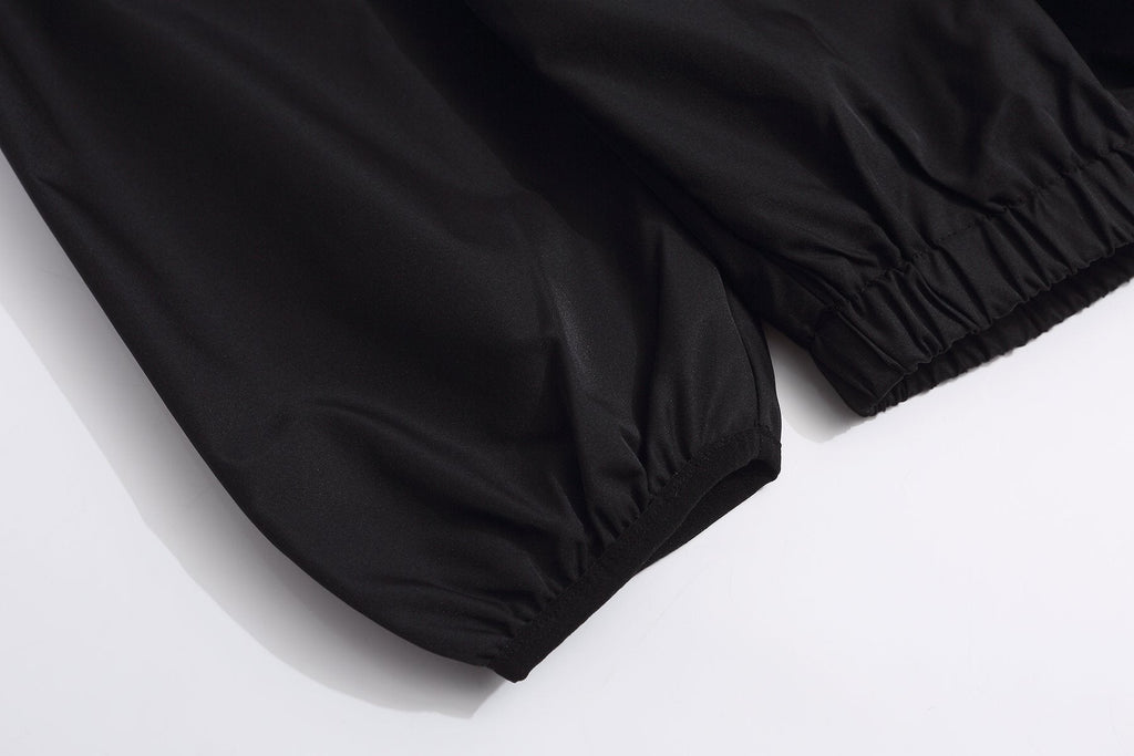 Essentials Black Half-Zip Windbreaker Jacket