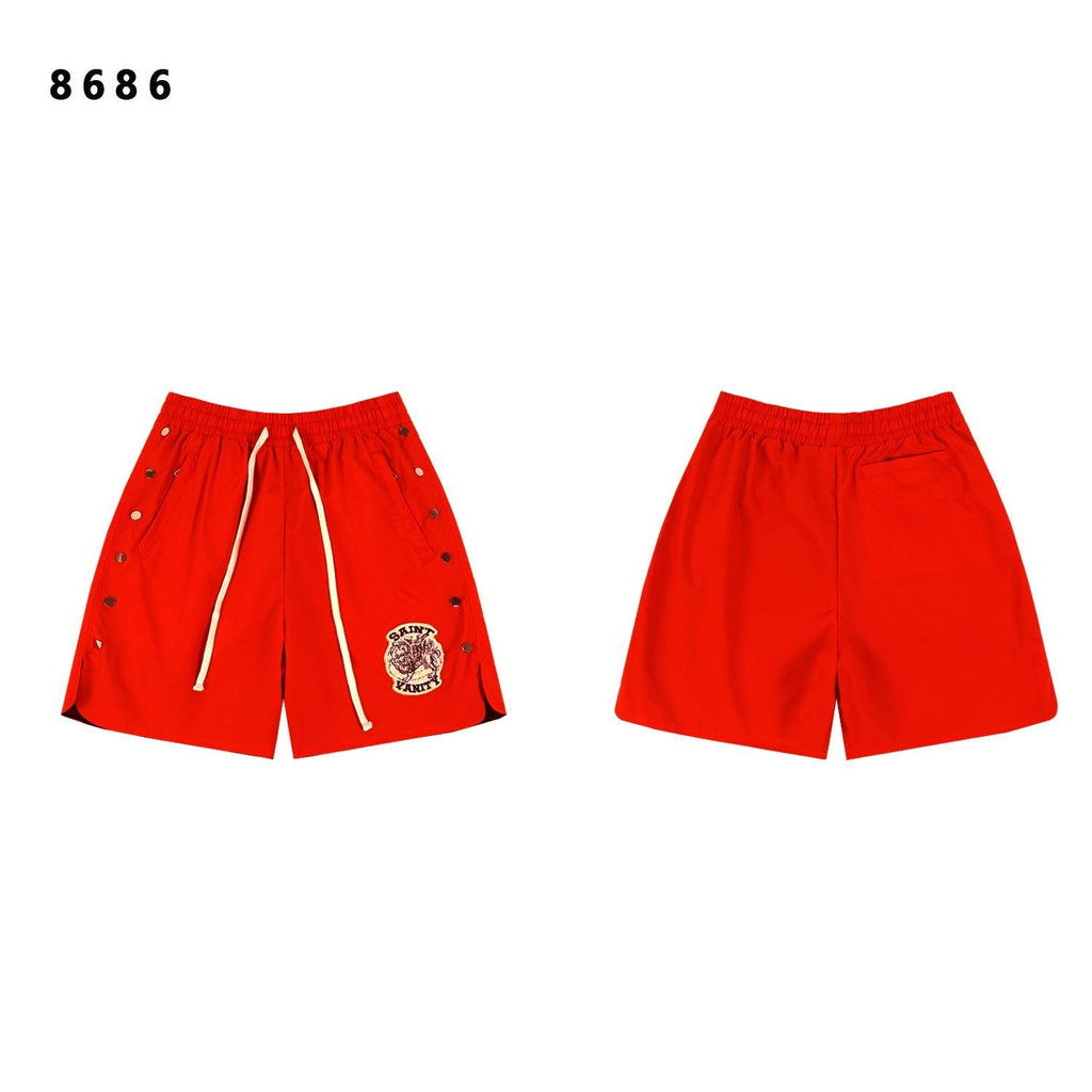 SAINT Vanity Embroidered Patch Shorts