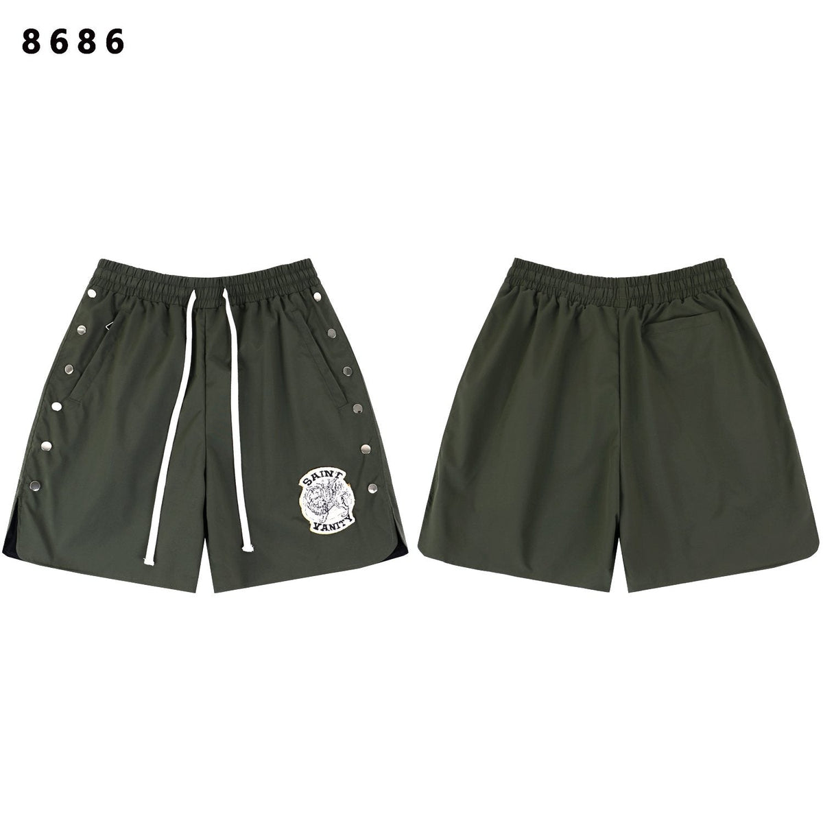 SAINT Vanity Embroidered Patch Shorts
