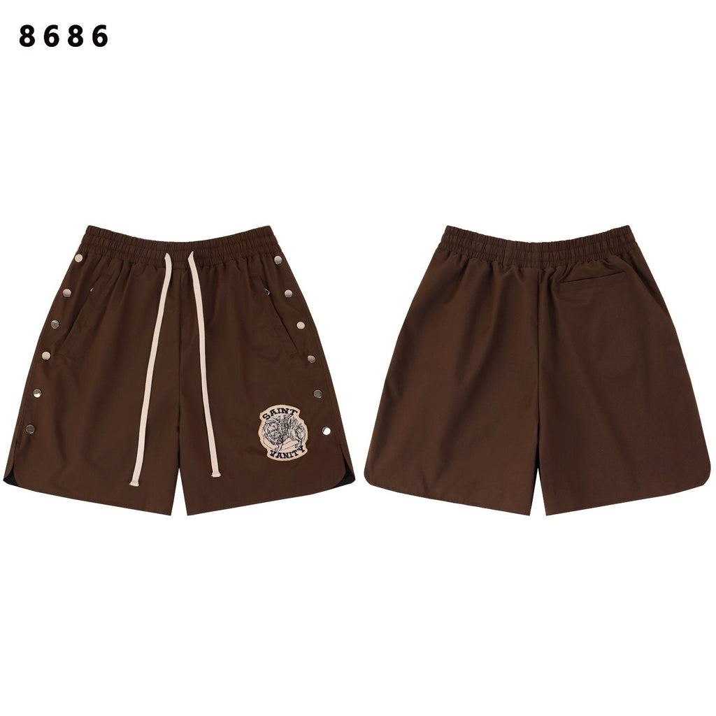 SAINT Vanity Embroidered Patch Shorts