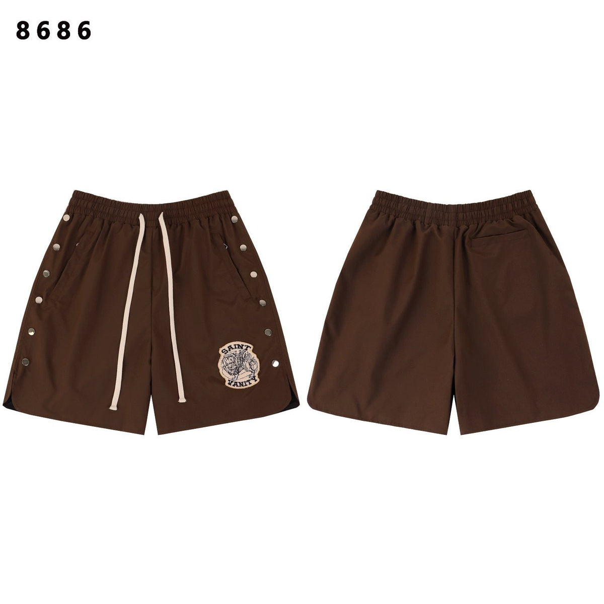 SAINT Vanity Embroidered Patch Shorts