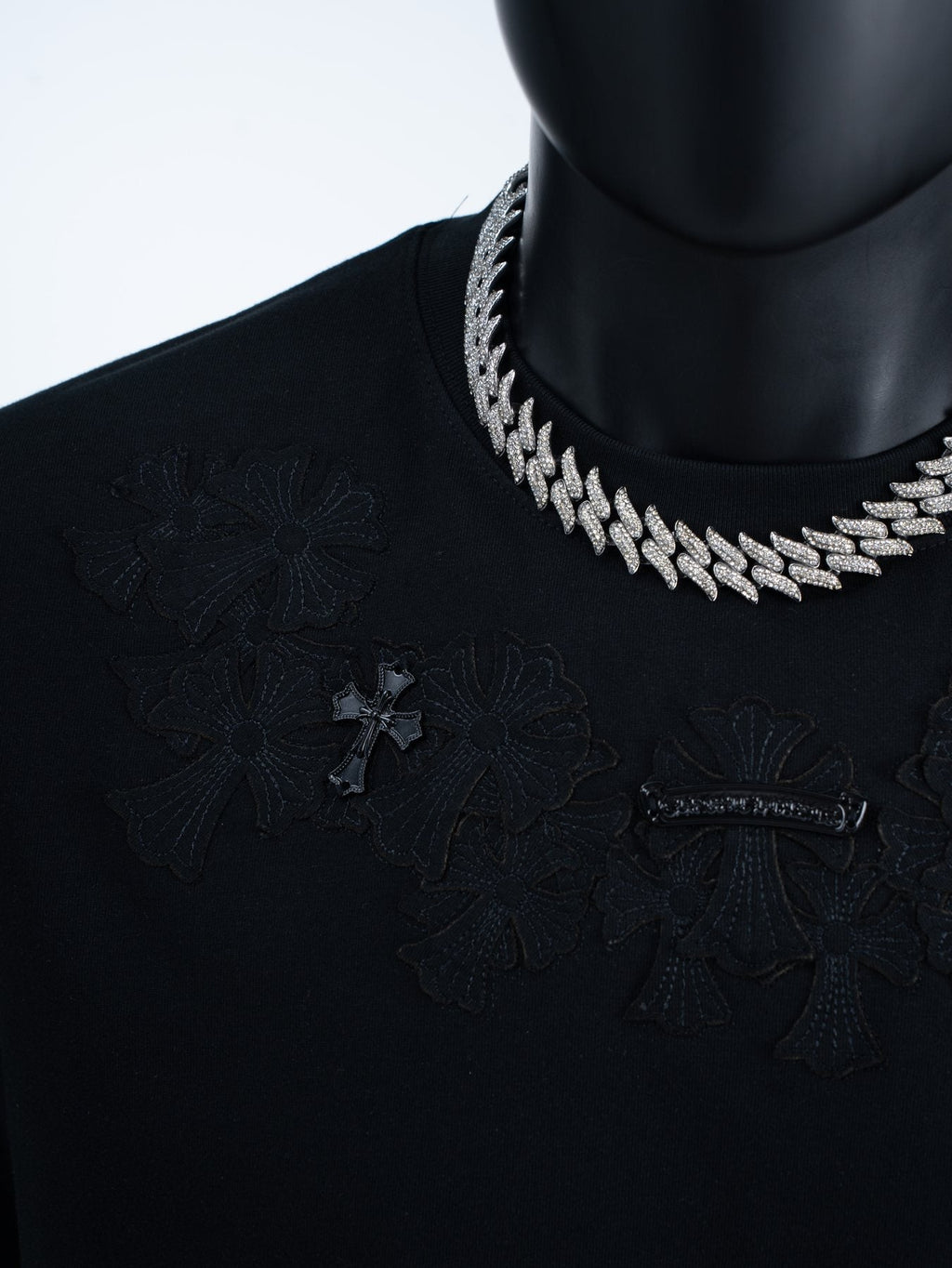 Chrome Hearts Tonal Cross Floral Graphic T-Shirt