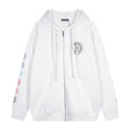 Chrome Hearts Rainbow Horseshoe Graphic Zip-Up Hoodie