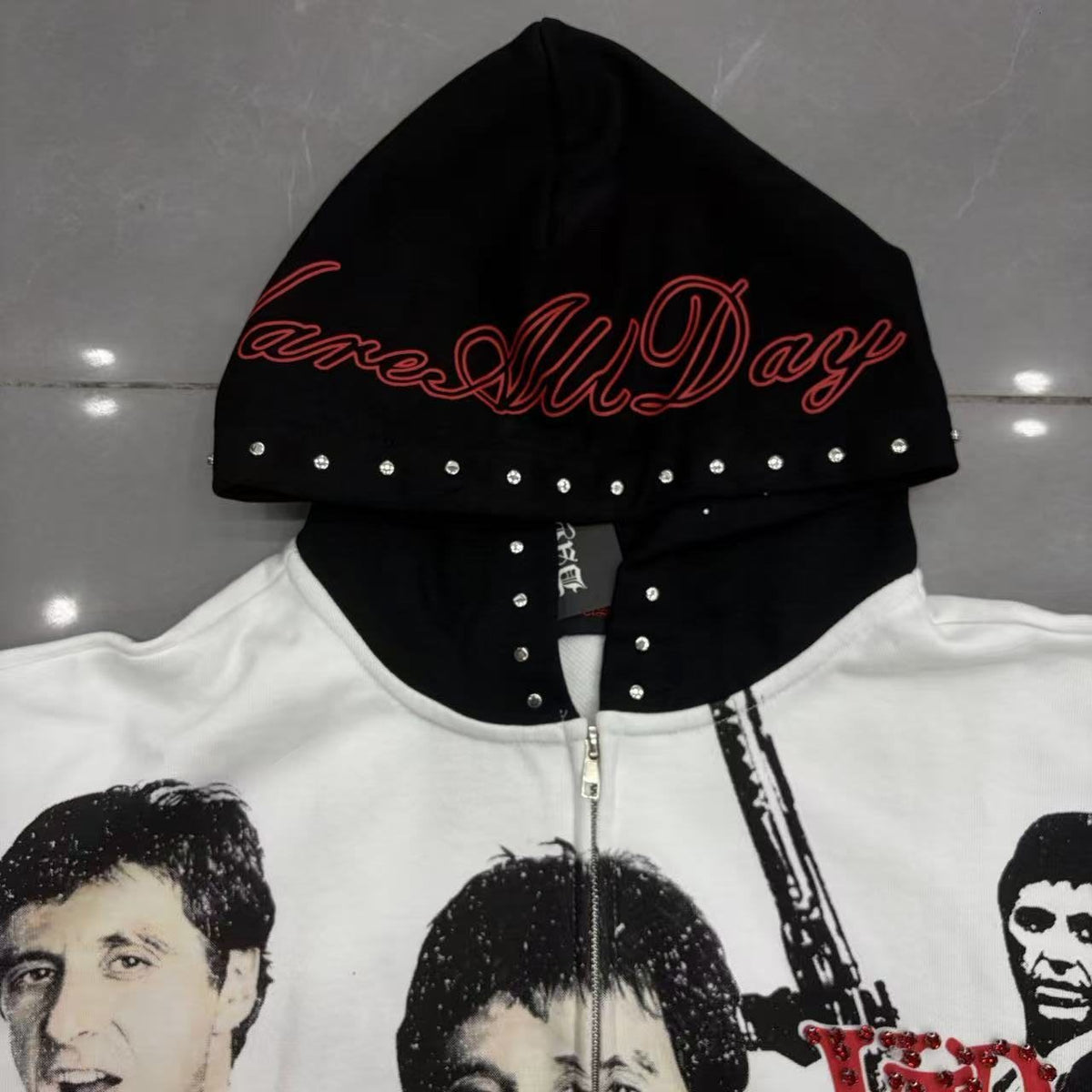 VARE ALL DAY Scarface Graphic Zip Hoodie
