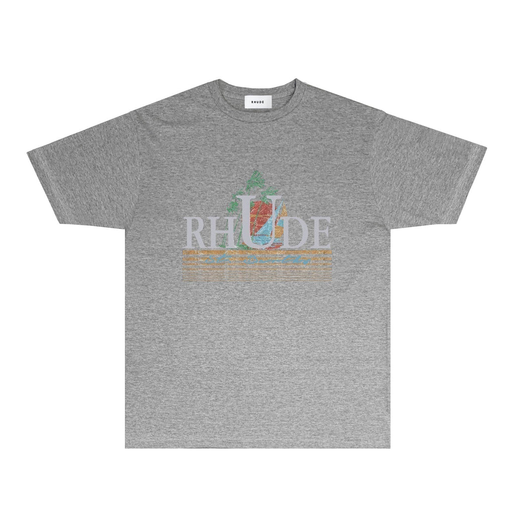 Rhude T-shirts Printed Trendy Pure Cotton