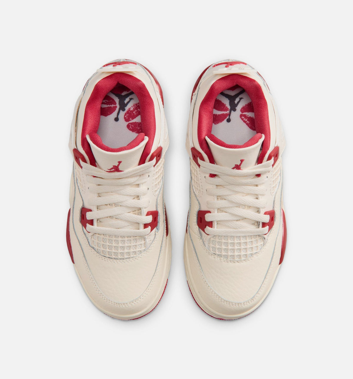 Air Jordan 4 Retro Valentine's Day Preschool Shoes - Ivory/Red