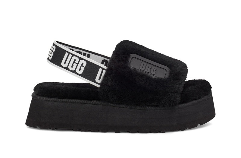 Black Disco Fluffy Sandals — New Arrival | In Stock