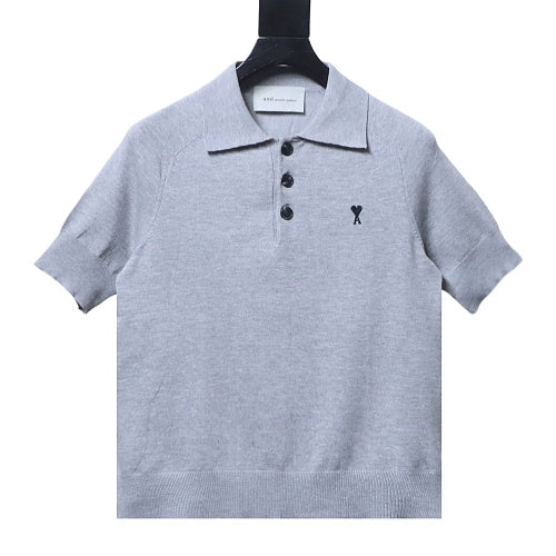 AMI Paris Ami de Cœur Grey Polo