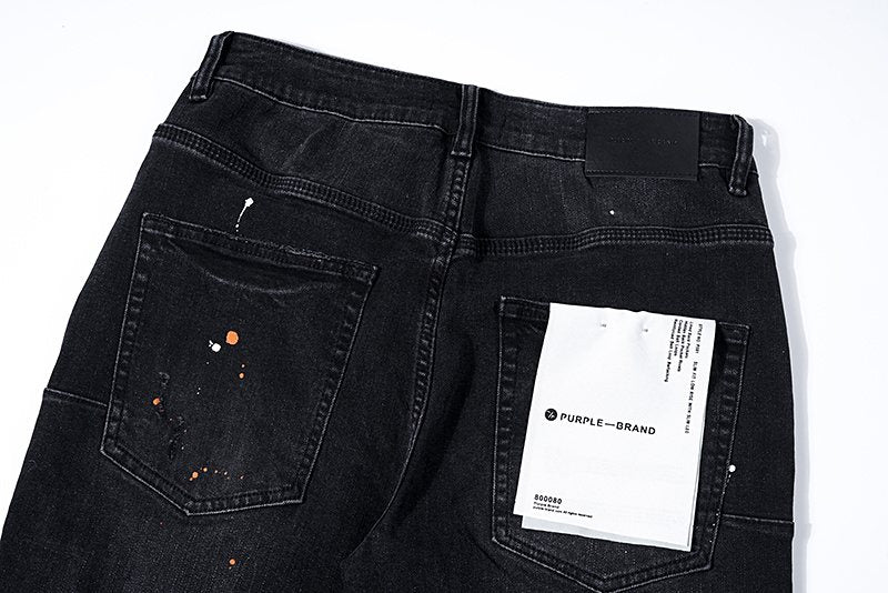 Purple Brand Paint-Splatter Distressed Jeans
