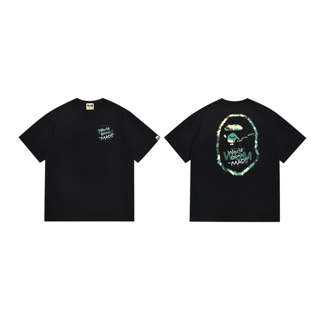 BAPE World Gone Mad Ape-Head Graphic T-Shirt