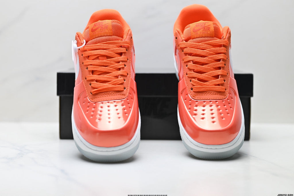 Nike Air Force 1 Low Orange White Unisex Sneakers Style 07
