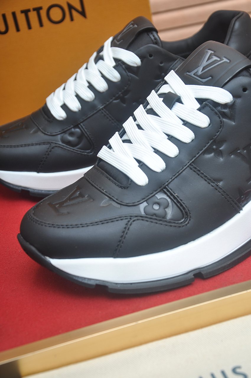 Louis Vuitton Black Embossed Low-Top Sneakers