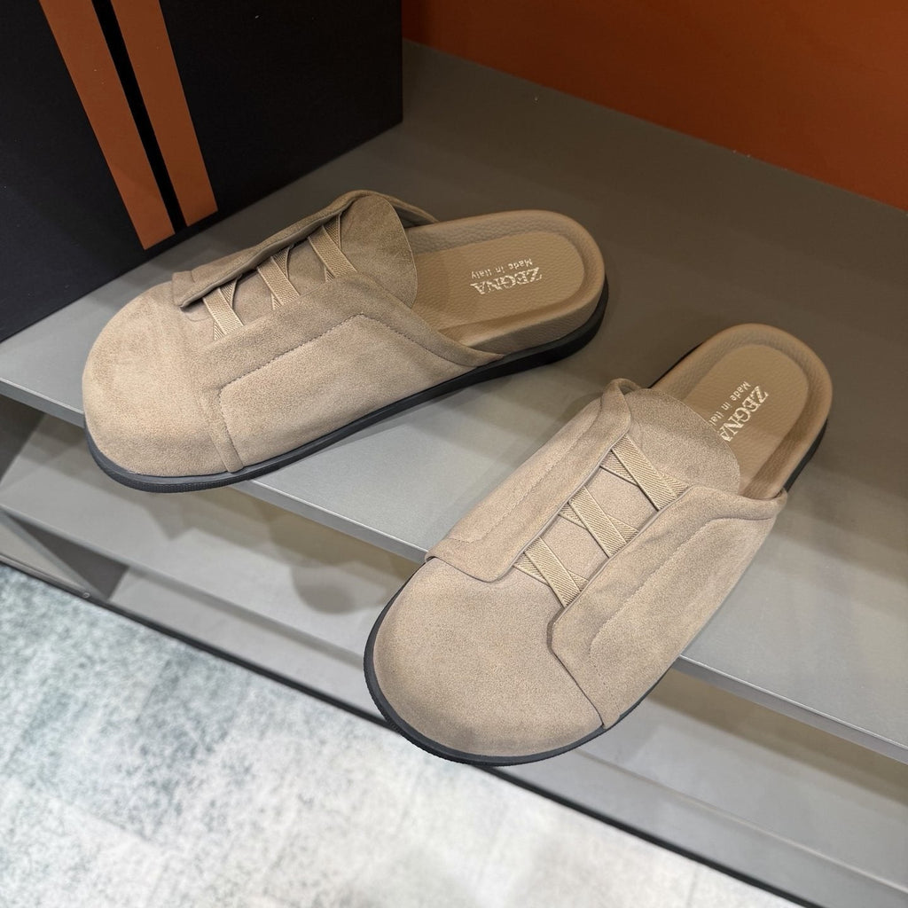 Zegna Men's Cutout Slide Sandals