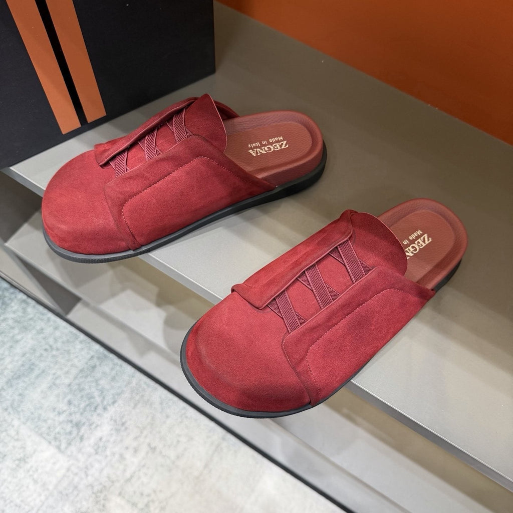 Zegna Men's Cutout Slide Sandals