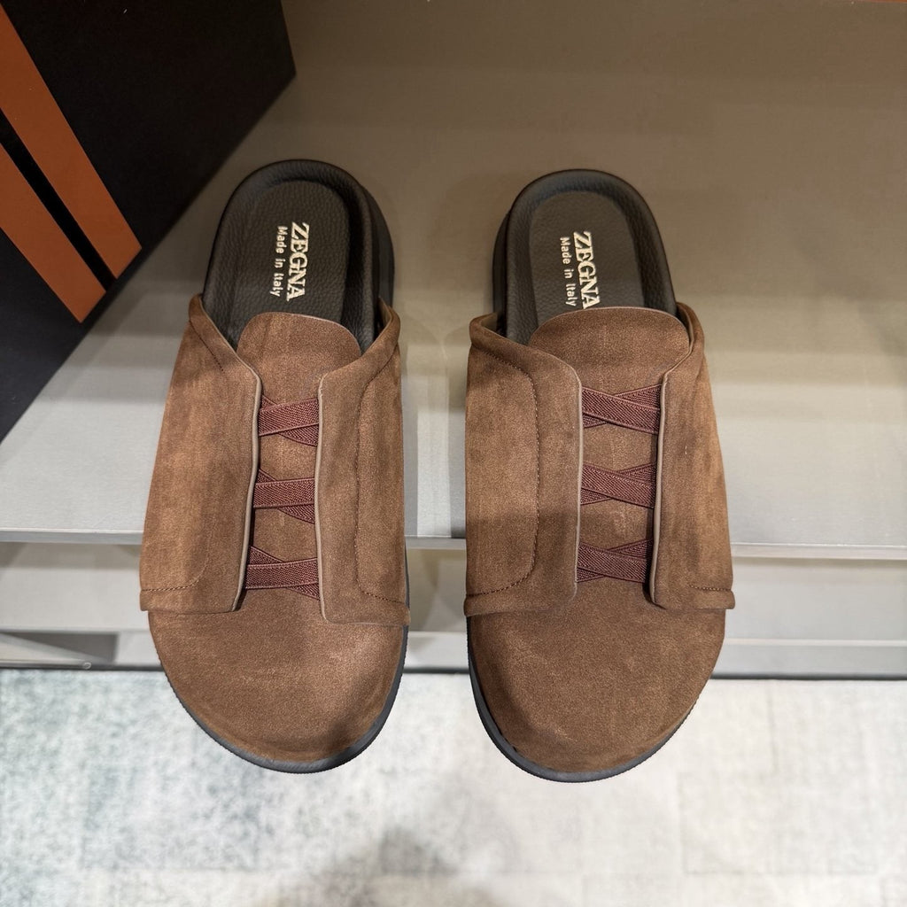 Zegna Men's Cutout Slide Sandals