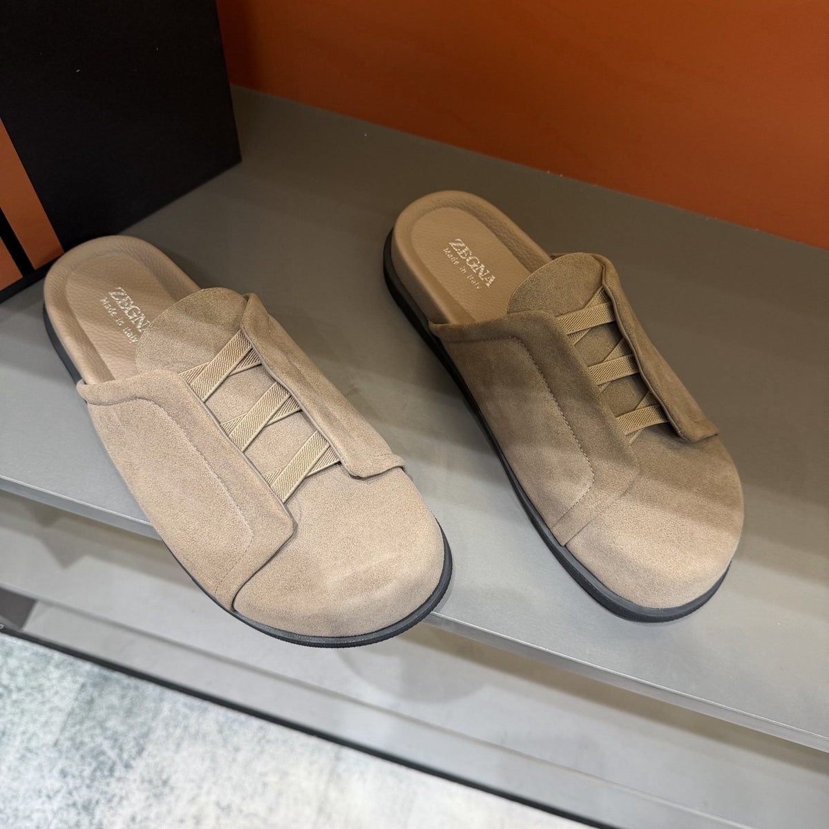 Zegna Men's Cutout Slide Sandals