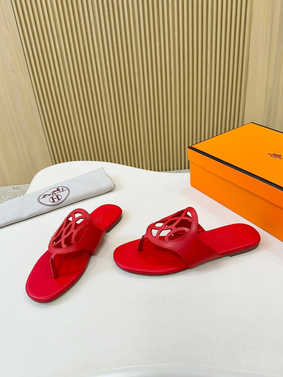 Hermès Cutout Strap Thong Sandals