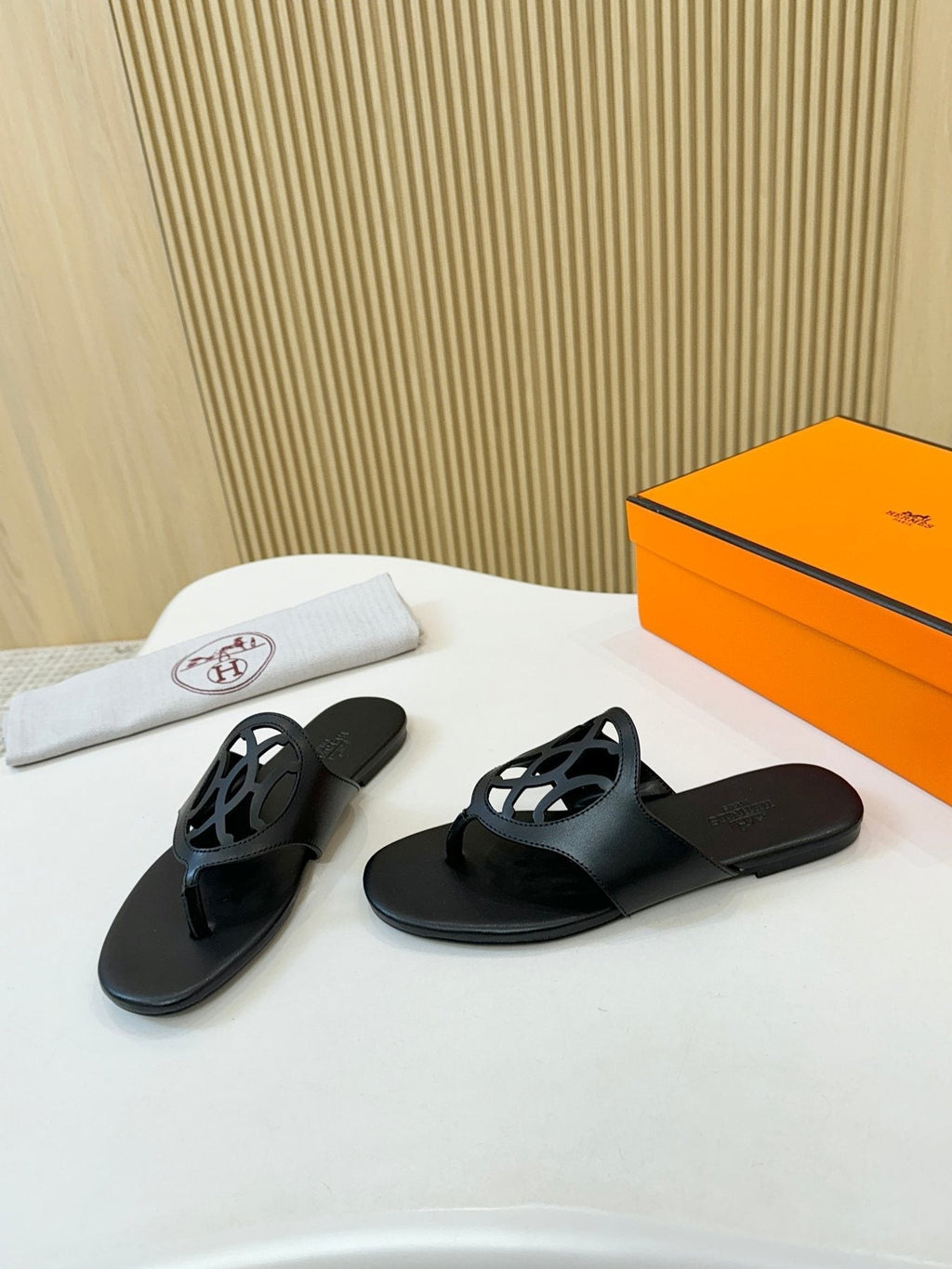 Hermès Cutout Strap Thong Sandals