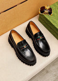 Gucci Leather Lug-Sole Loafers