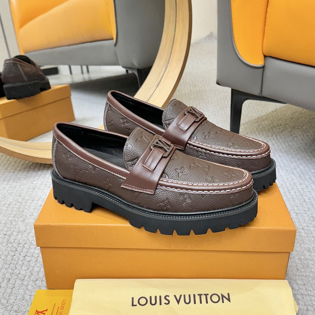 Louis Vuitton Men's Embossed Lug Sole Loafers