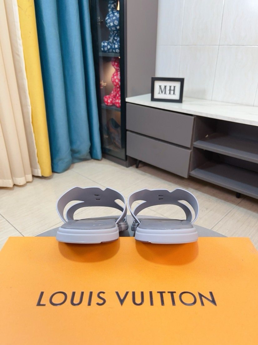 Louis Vuitton Embossed Men's Slide Sandals - Textured Outsole