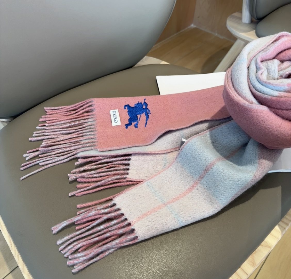Burberry Two-Sided Fringed Scarf