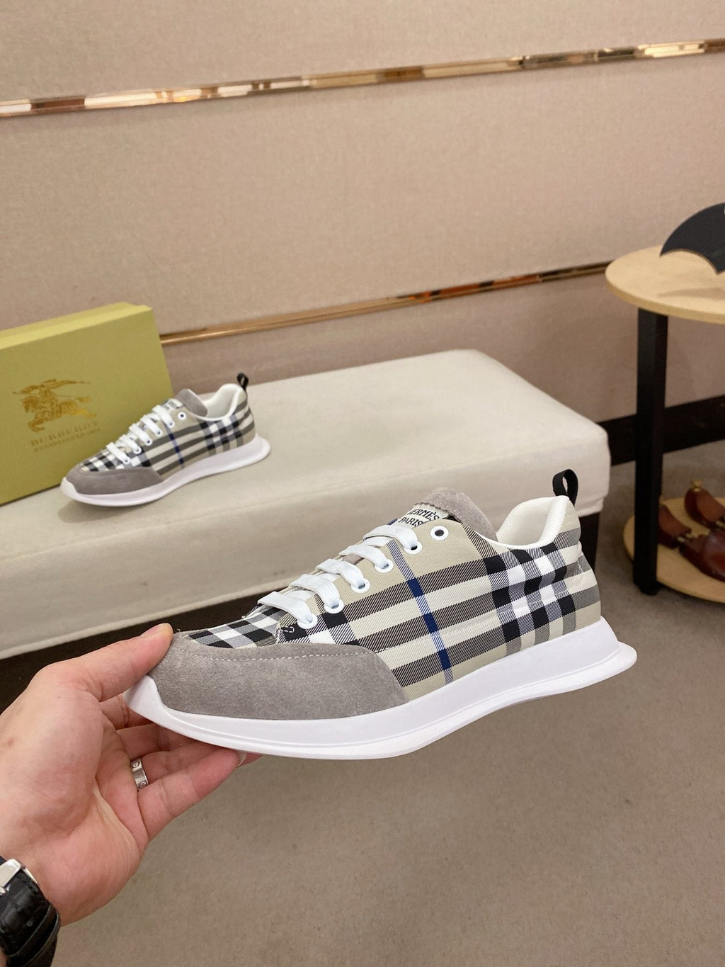 Hermès Plaid Low-Top Sneakers