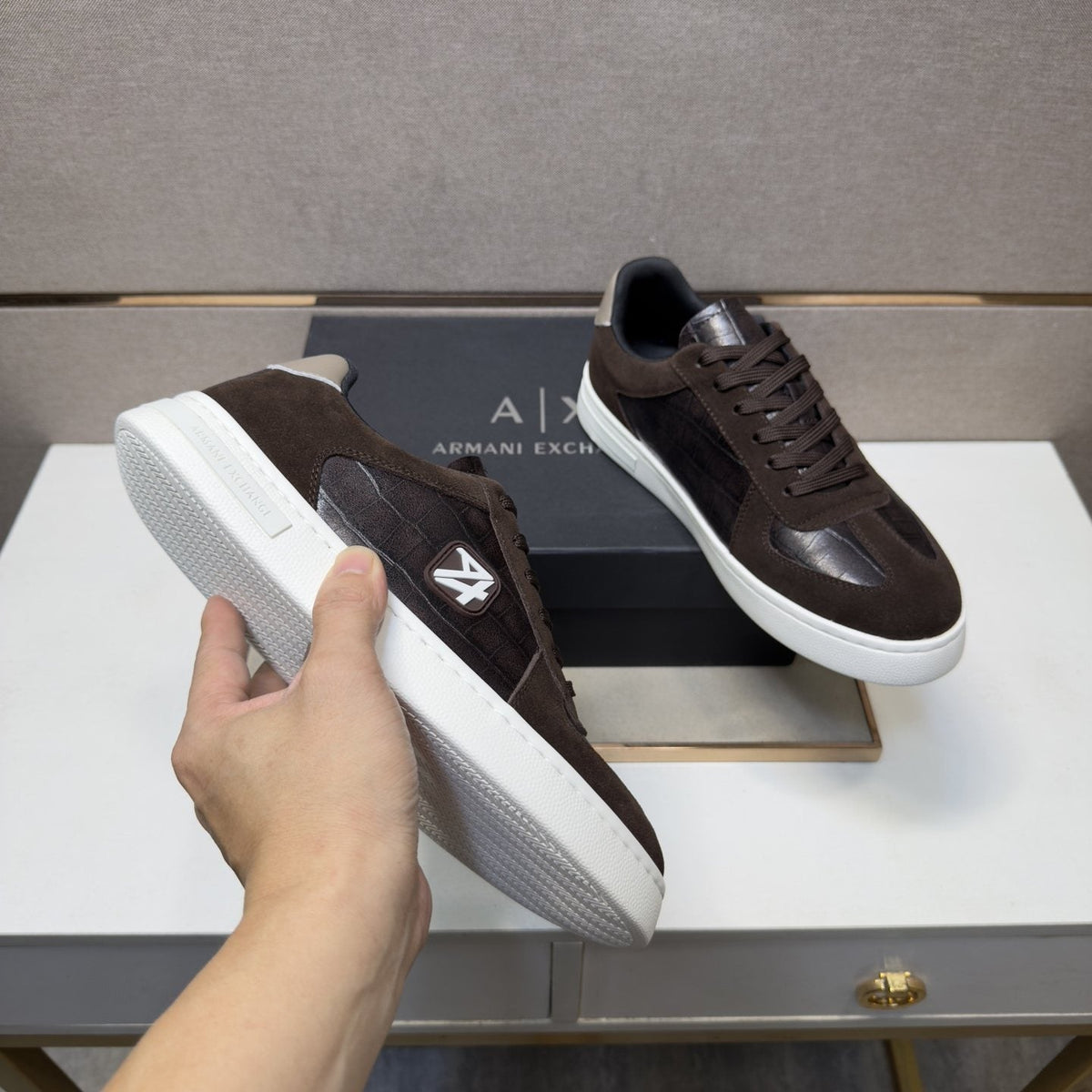Armani Exchange Men's Paneled Low-Top Sneakers