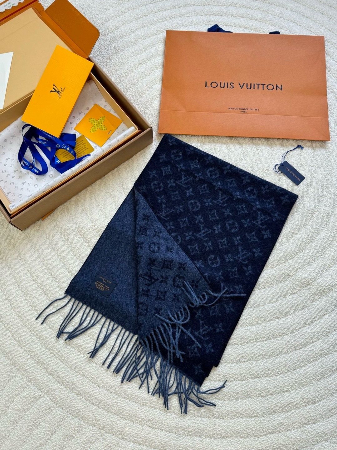 Louis Vuitton Monogram Fringe Scarf
