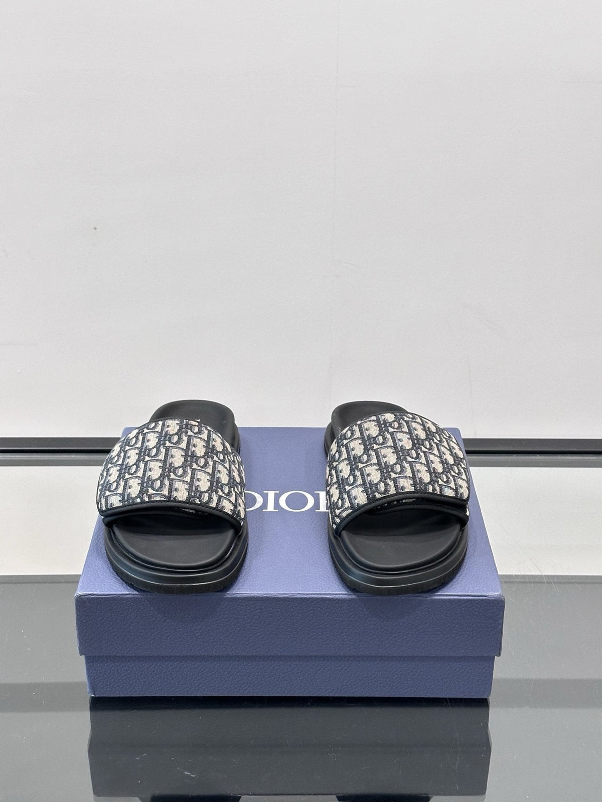 Dior Patterned Strap Slide Sandals - Open Toe And Backless Design