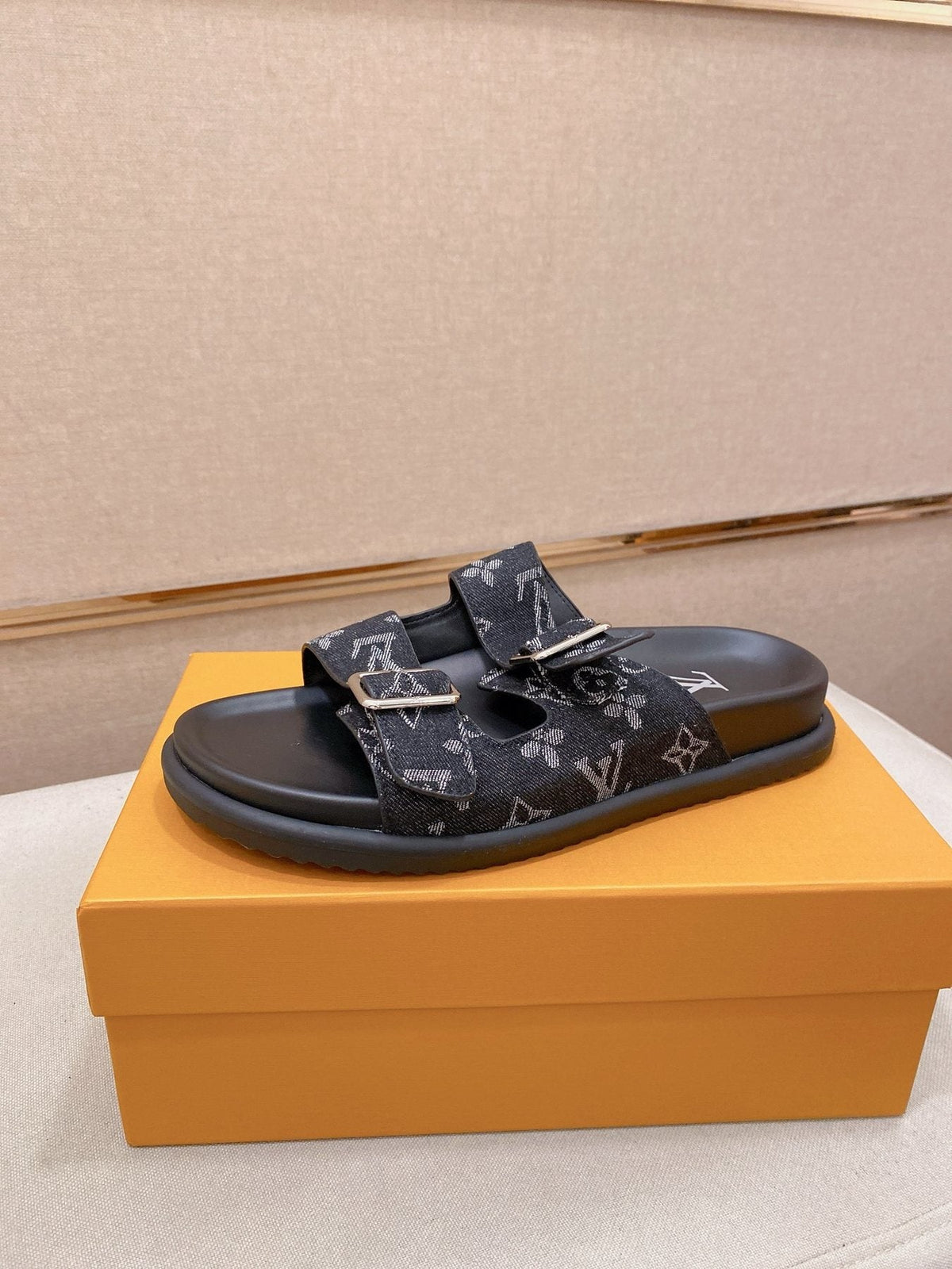 Louis Vuitton Men's Double-Buckle Slide Sandals
