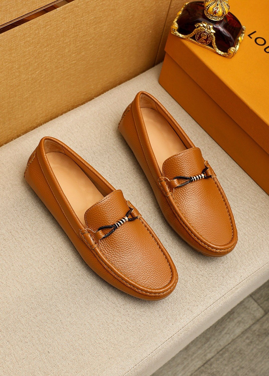 Louis Vuitton Pebble-Grain Bit Loafers