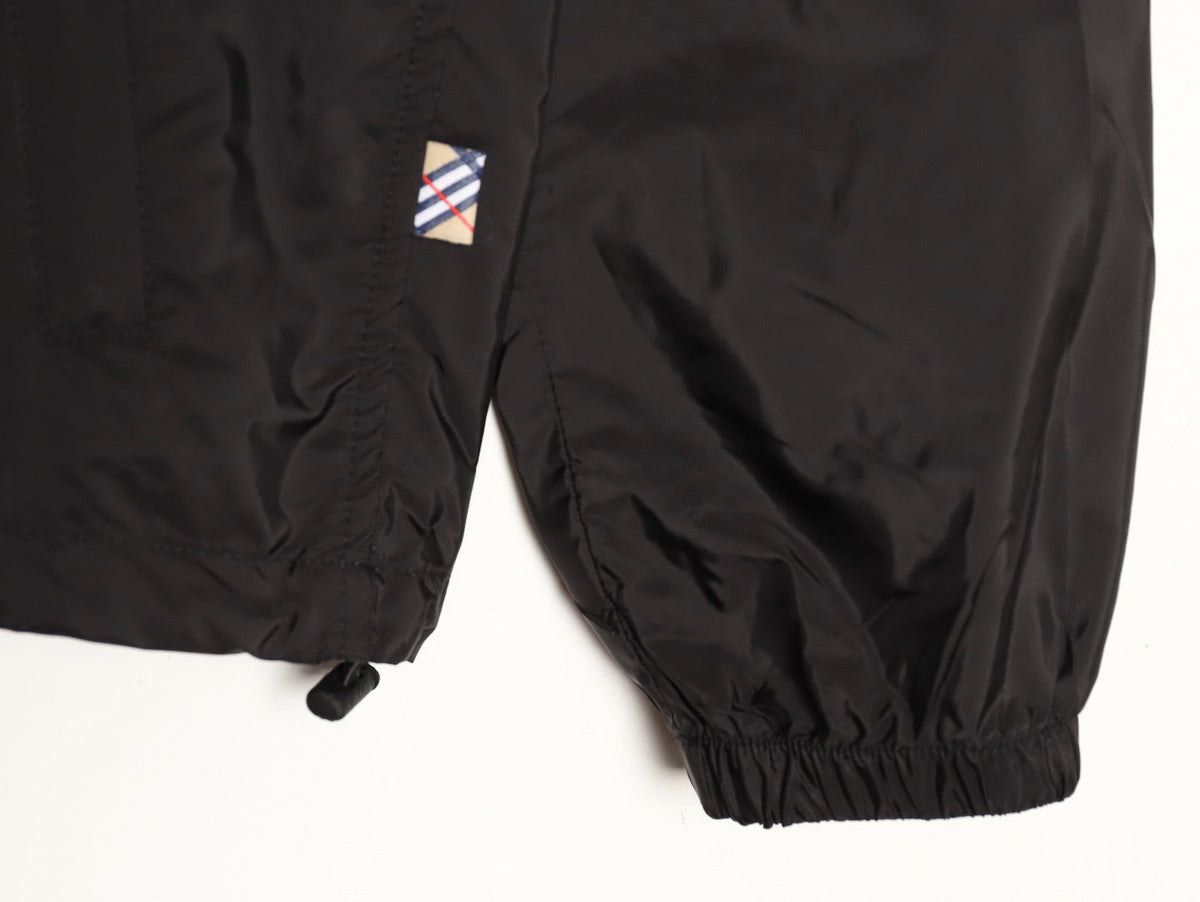 Burberry Equestrian Emblem Hooded Zip Jacket - Black